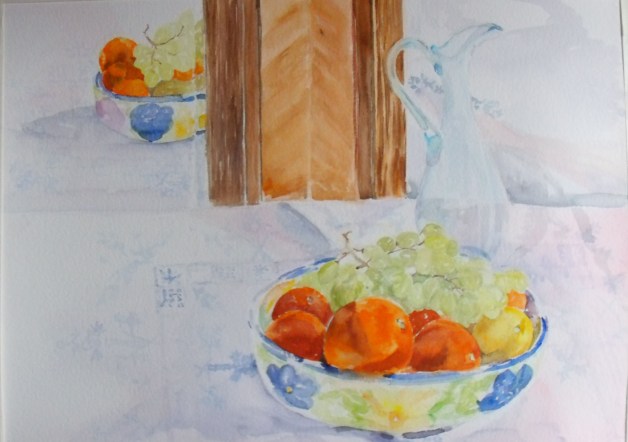 Here I felt that I knew where everything belonged on the picture plane, so I went straight for the color and value.  I try to do this quickly and exactly to keep it loose and fresh.