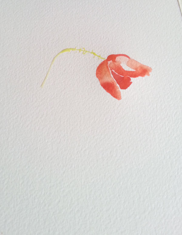 First I started with the tallest area and measured the rest of the poppies to that one.