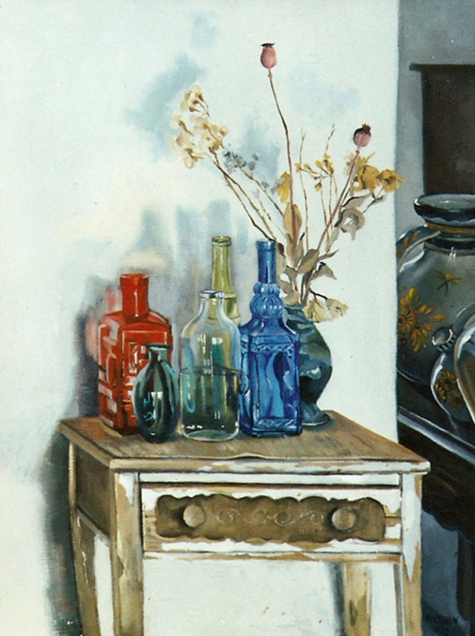 Bottles on Old Table 1998