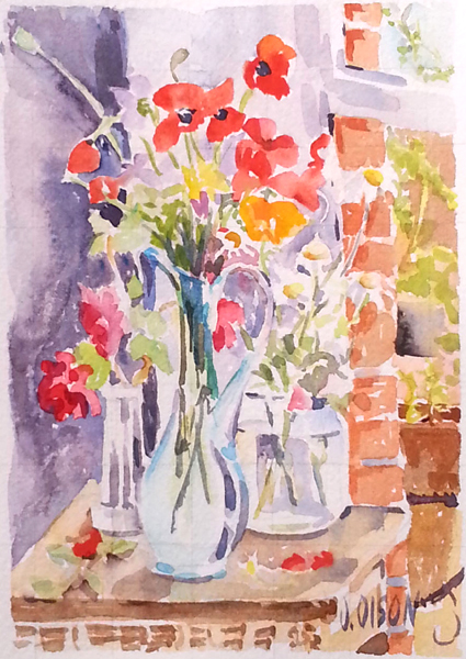 Poppies, Daisies and Red Roses 2015