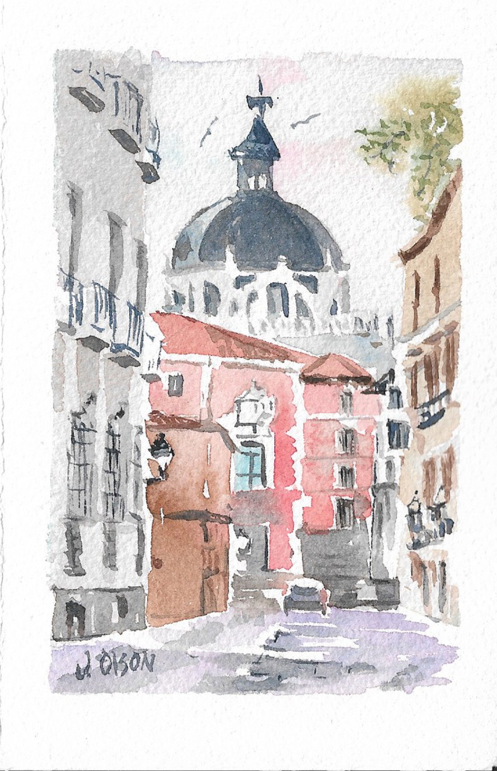 Calle del Sacramento (Tiny Watercolor)