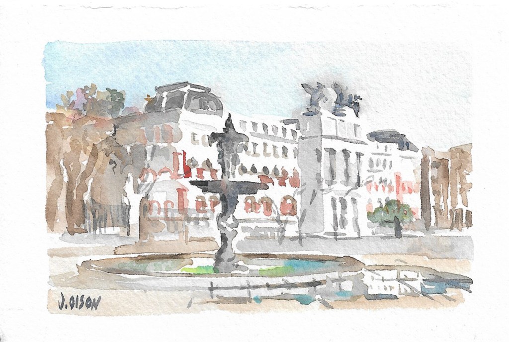 Plaza del Emperador Carlos V (tiny&nbsp;watercolor)